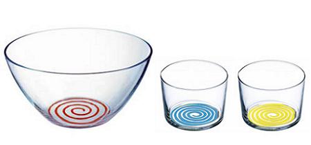 Vasos y ensaladera Smoove de Luminarc
